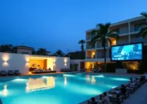 cinema na piscina