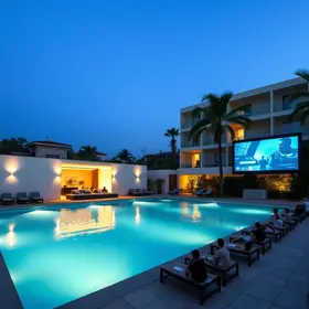 cinema na piscina